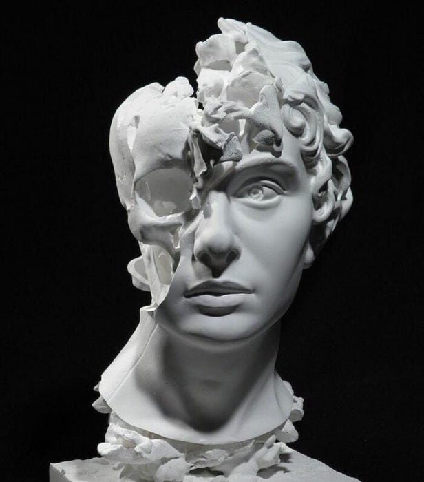 This Stunning Sculpture Of Split Head Shows A Hauntingly Surreal Skull