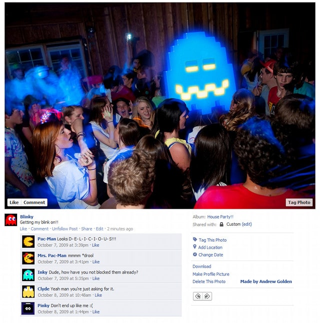Pacman Video Game Character Facebook Profiles