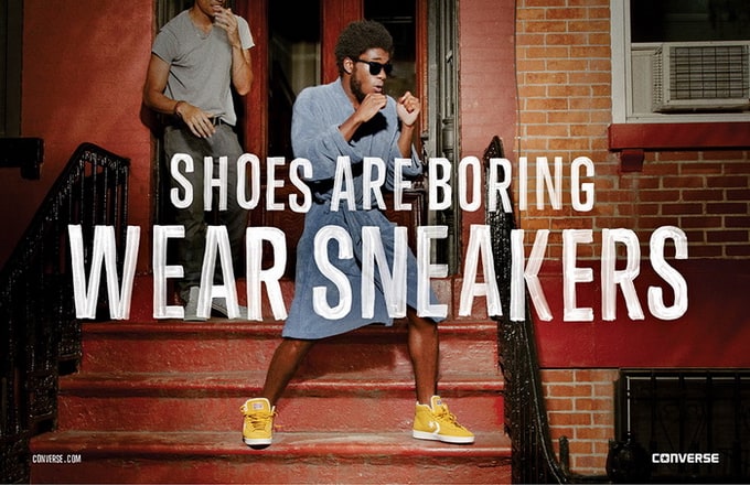 Converse states "Shoes Are Boring. Wear Sneakers" converseshoesareboring04