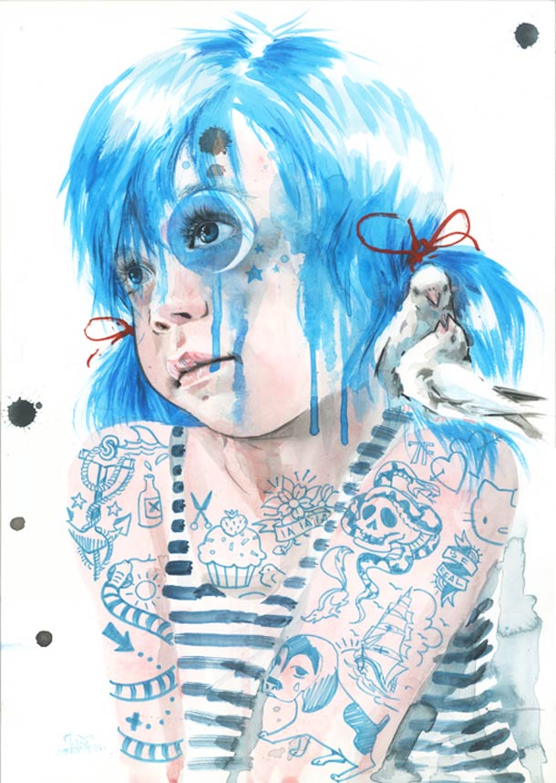 Watercolor paintings by Lara Zombie lora-zombie-peintures-24