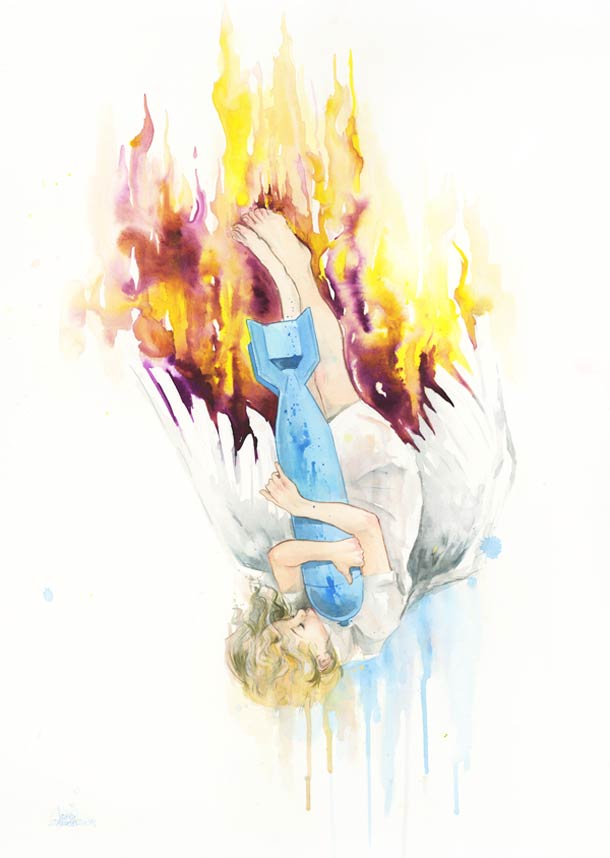 Watercolor paintings by Lara Zombie lora-zombie-peintures-7