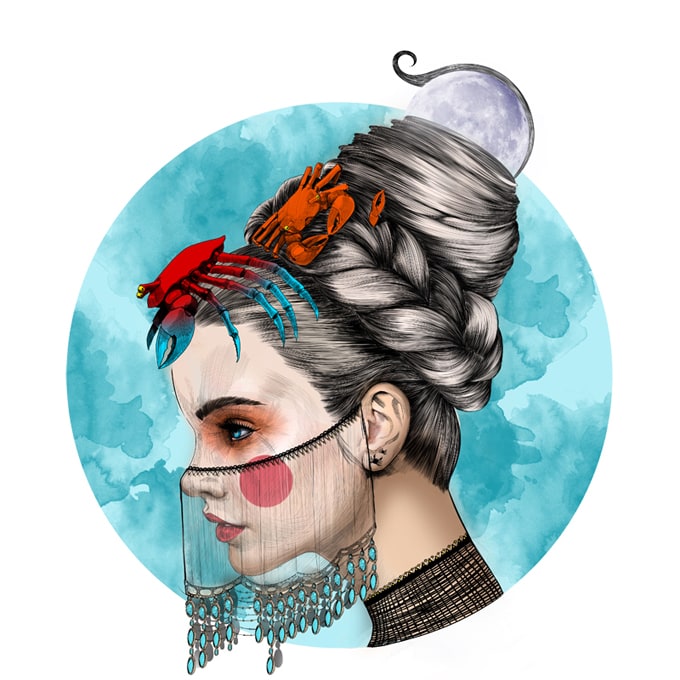 Zodiacal signs by Mustafa Soydan mustafa-soydan-astro-illustrations-cancer