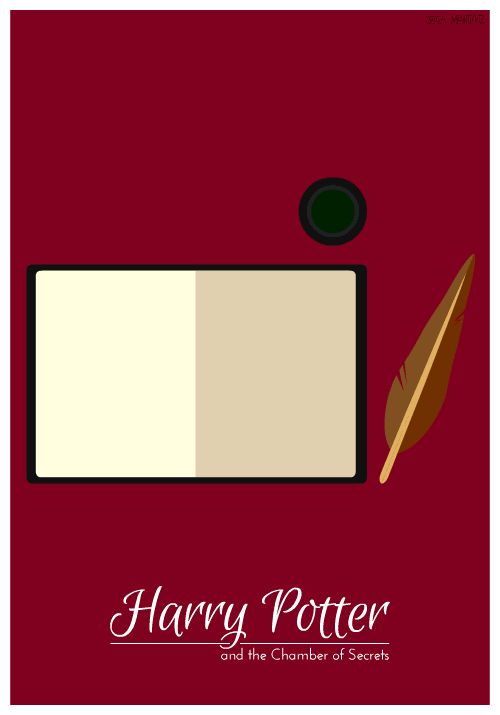 Harry Potter Book Covers Redesigned as Minimalistic Gifs chamberofsecrets