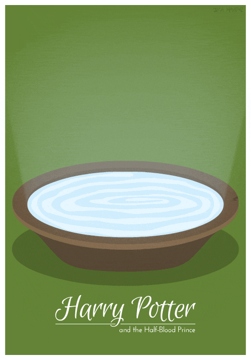Harry Potter Book Covers Redesigned as Minimalistic Gifs halfbloodprince