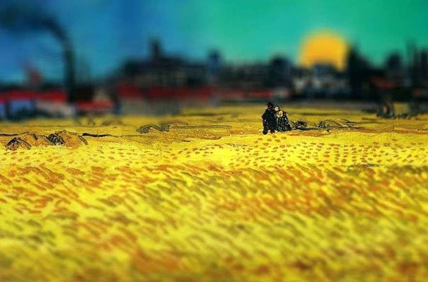 Van Gogh's Paintings Get Tilt-Shifted tilt-shift-van-gogh-sunset-wheat