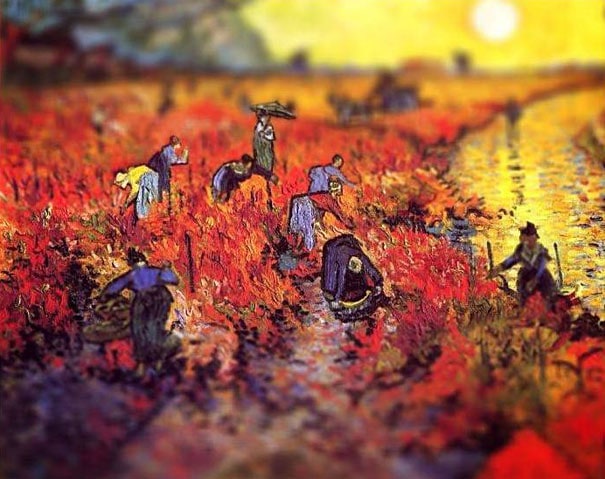Van Gogh's Paintings Get Tilt-Shifted tilt-shift-van-gogh-the-red-vineyard