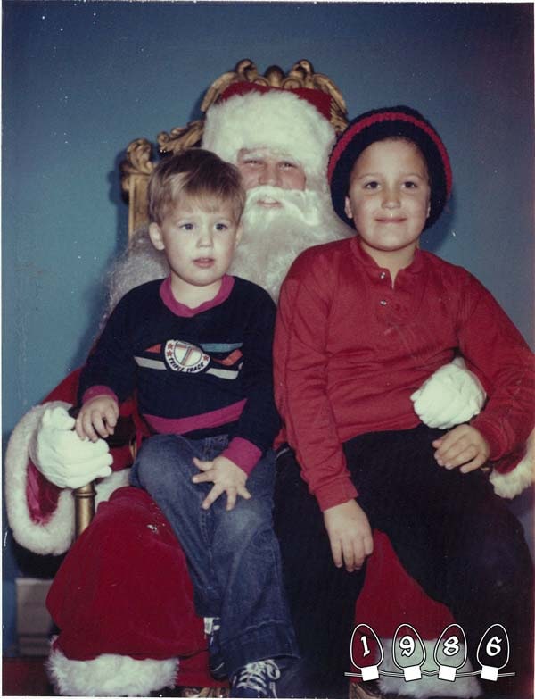 Two Brothers sit on Santa’s Lap every Christmas since 1984 xmas-brothers-1986