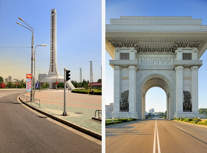 pyong yang - wide clean streets but few cars