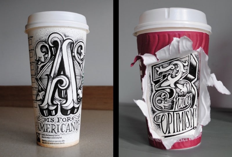 Coffee_Time_Typographic_Art_on_Discarded_Coffee_Cups_by_Rob_Draper_2014_02