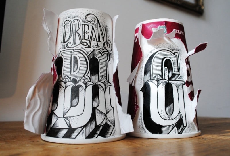 Coffee_Time_Typographic_Art_on_Discarded_Coffee_Cups_by_Rob_Draper_2014_05
