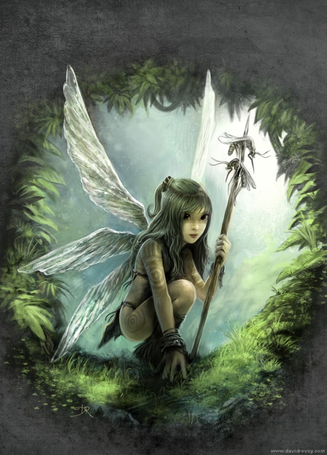 tribal-girl-warrior-nature-child-fantasy-illustration-fairy-tale-wings-design-painting-art-643x893