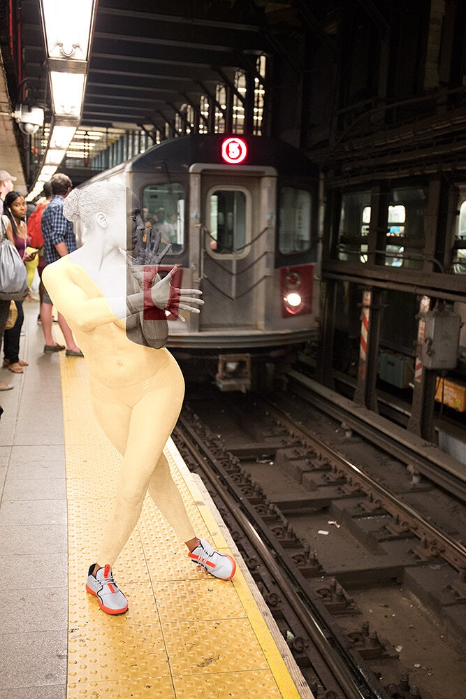 Body-Painted Models blend into famous NYC Landmarks by Trina Merry