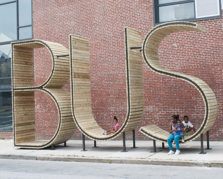 Bus Stop Shaped Like Giant Letters In Baltimore bus-stop-in-baltimore-by-mmm-4