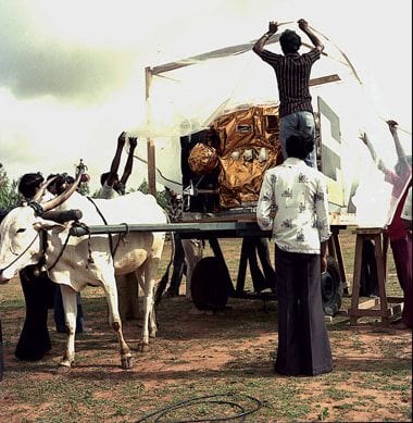 Photos of 38 Rarely Seen Moments of World History transporting 'the apple', the first indian satellite, 1981