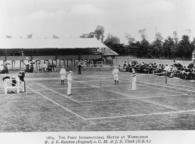 Photos of 38 Rarely Seen Moments of World History the first international match at wimbledon