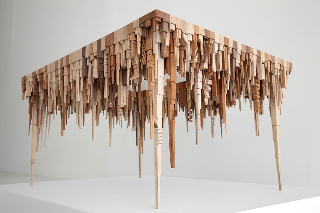 ‘The City Series’, Stunning Distorted City Sculptures Crafted From Scrap Wood mcnabb-5
