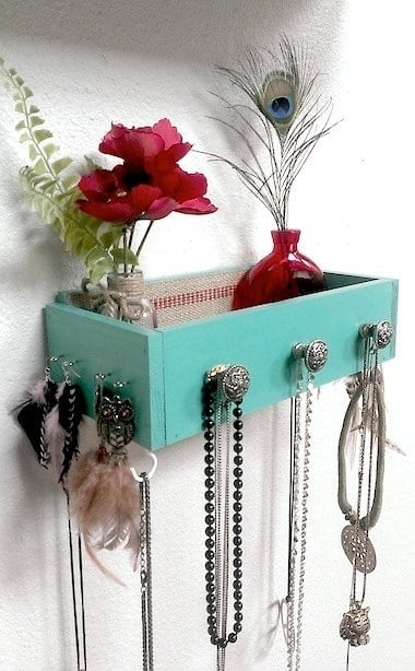 use old drawers for creative shelves.