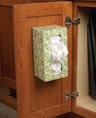 Tissue boxes can keep plastic bags organized.