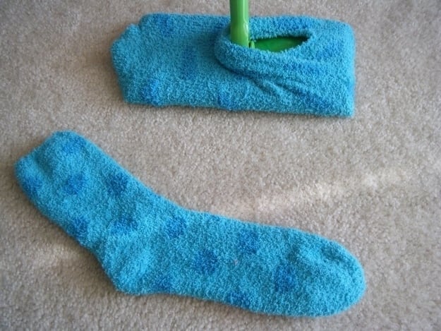 You can save money by using "Swiffer Socks."