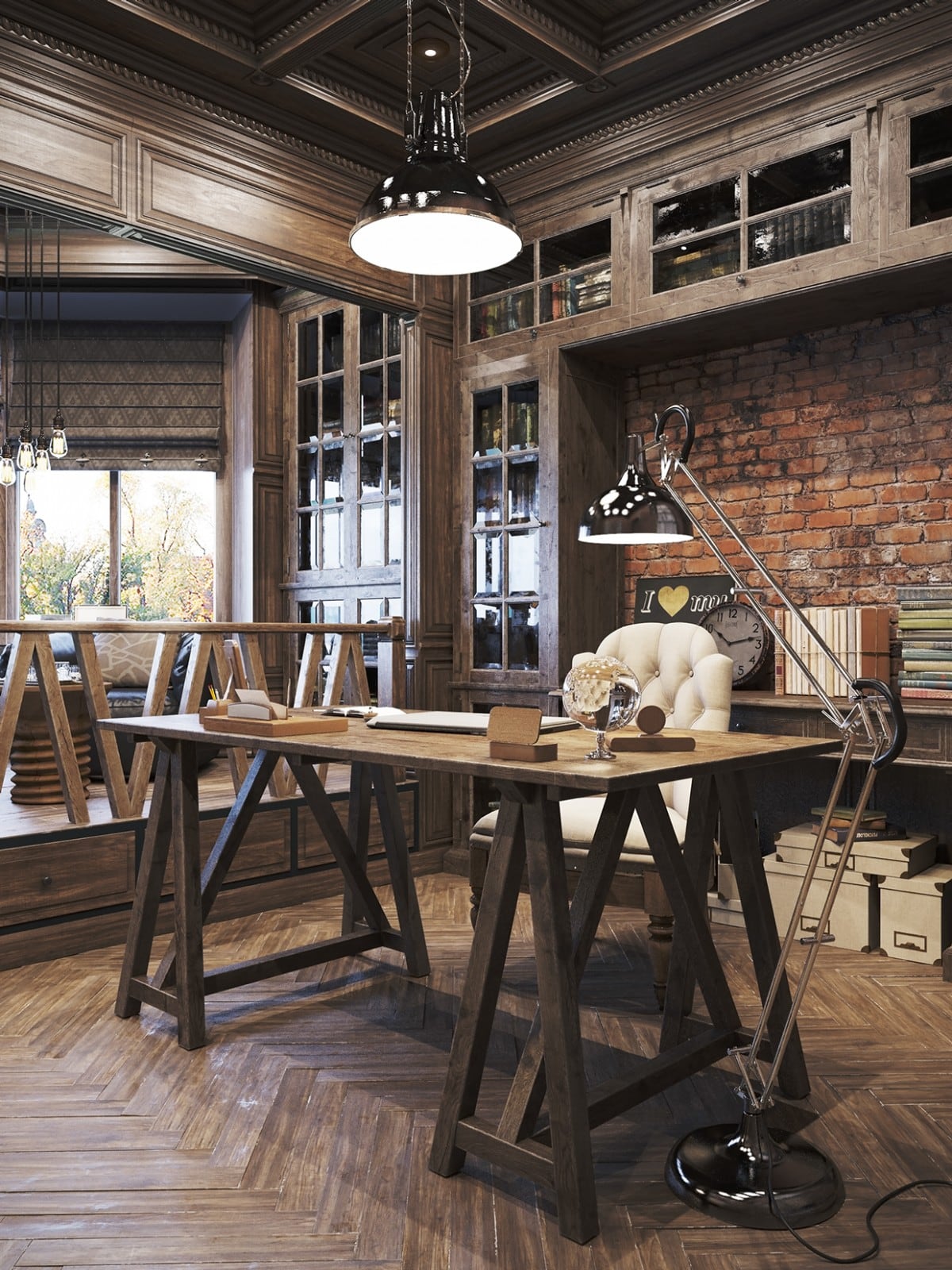 vintage office for a private residence denis krasikov - www.homeworlddesign. com (7)