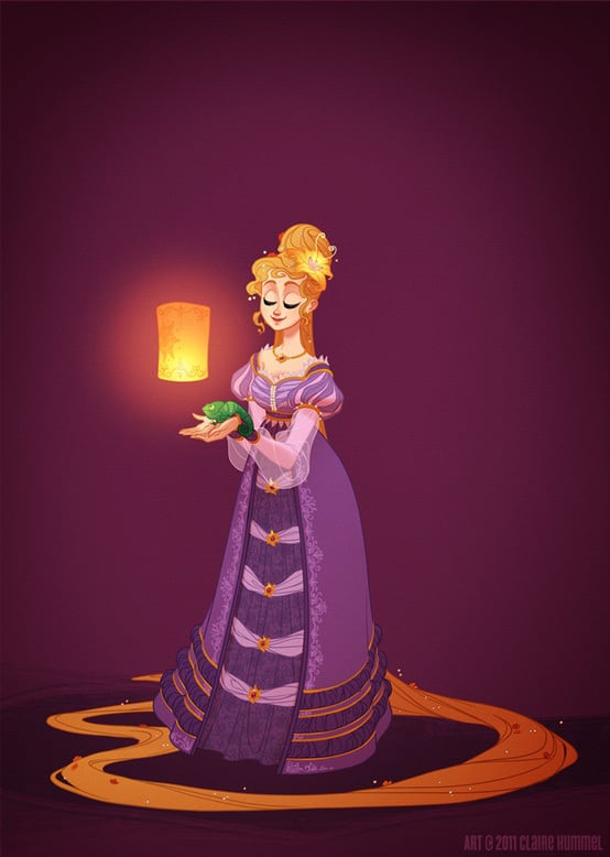Disney Princesses In Accurate Fashion by Claire Hummel disney-princess-in-accurate-period-clothing-chicquero-fashion-2-rapunzel