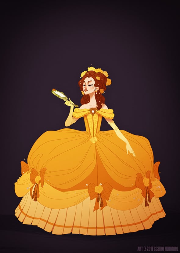 Disney Princesses In Accurate Fashion by Claire Hummel disney-princess-in-accurate-period-clothing-chicquero-fashion-belle