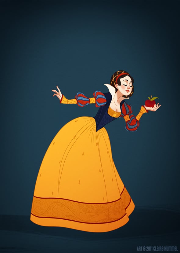 Disney Princesses In Accurate Fashion by Claire Hummel disney-princess-in-accurate-period-clothing-chicquero-fashion-snow-white