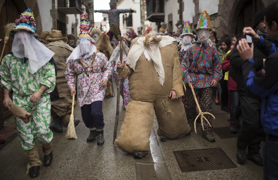 ziripot, a traditional figure stuffed with straw, takes part in carnival celebrations in lantz