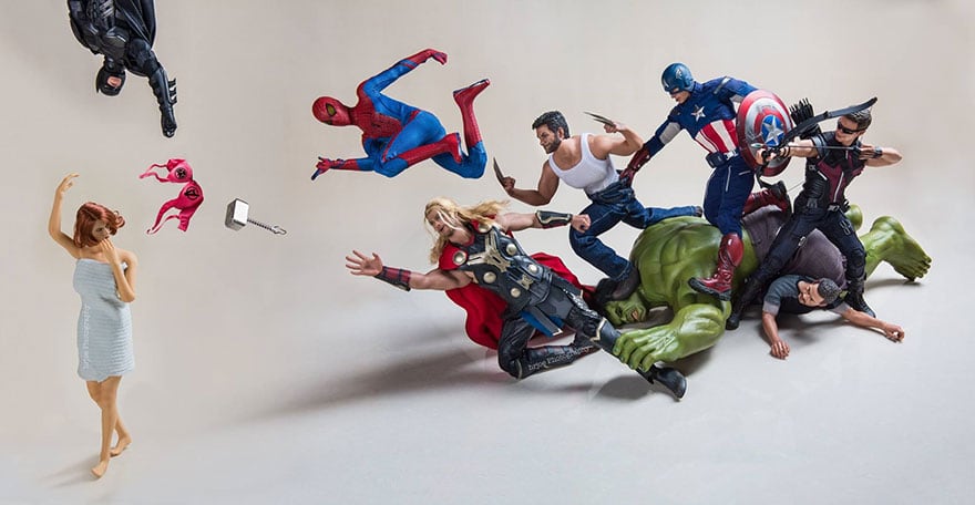 Photographs of Everyday Life of Superhero Toys superhero-action-figure-toys-photography-hrjoe-22