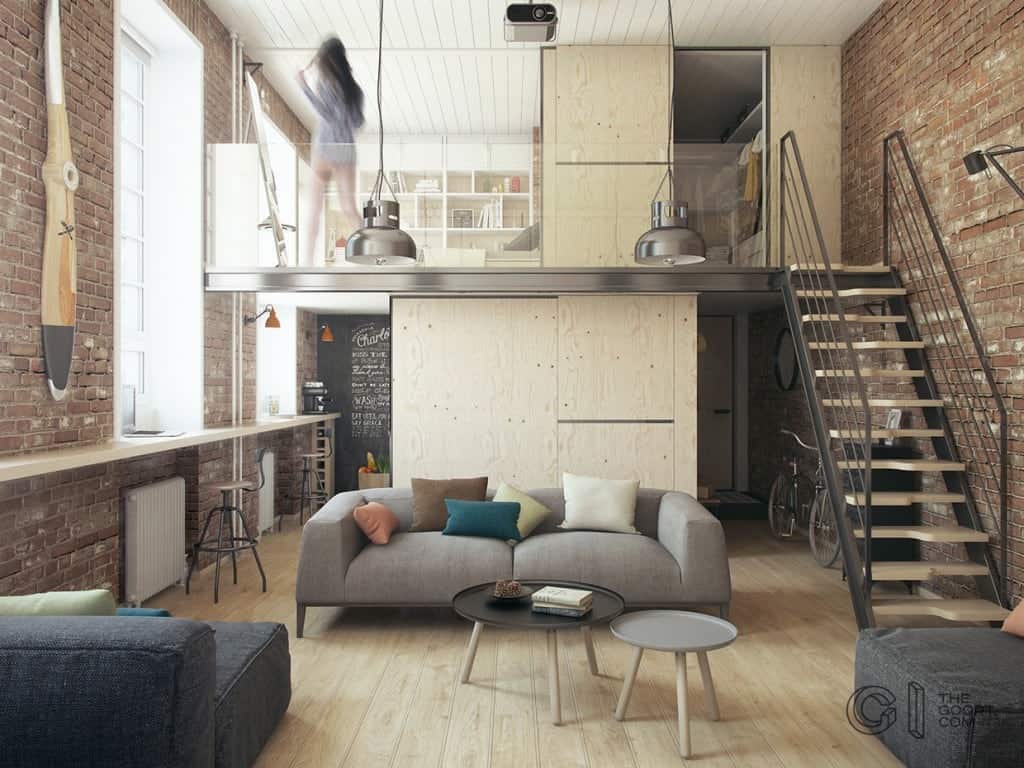One bedroom apartment for a young couple Harukis apartment by The Goort HomeWorldDesign 1