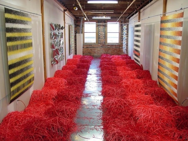 Crazy Colorful Paper Installations by Travis Rice Made with a Document Shredder colorful-paper-installations-by-travis-rice_5-640x480