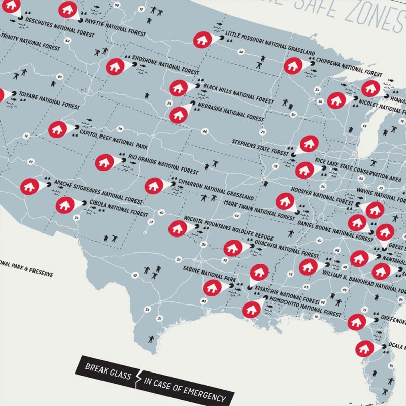 USA Zombie Safe Zone Map usamap-v3