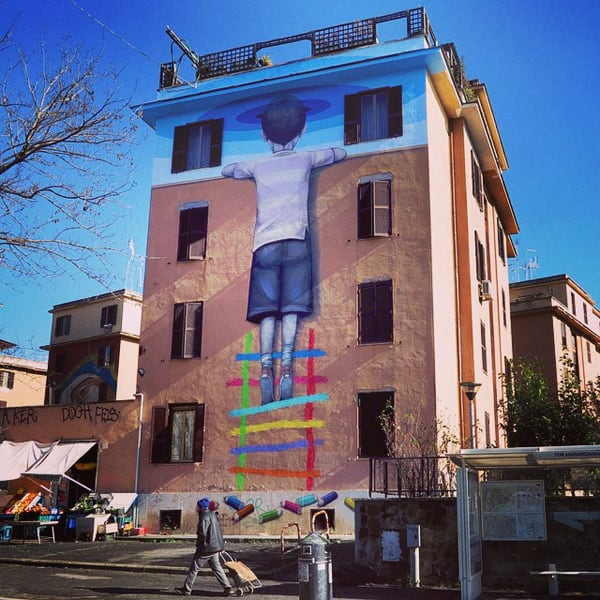Street Art by Seth Globepainter il-bambino-redemptor-roma-italia