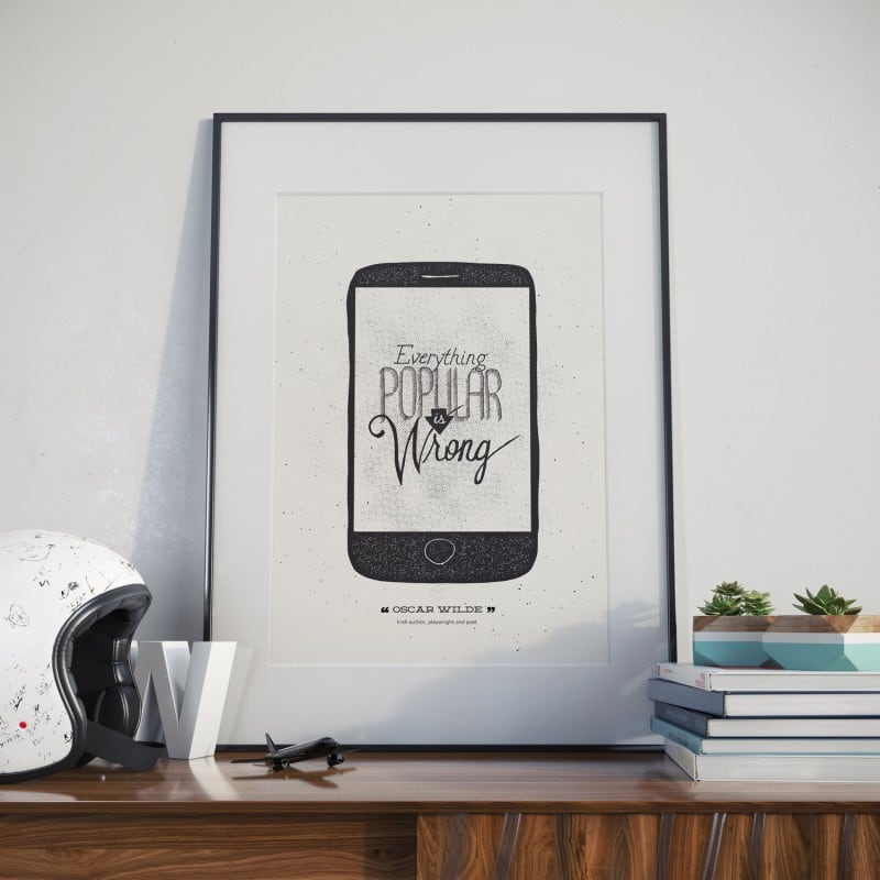 OSCAR WILDE HAND LETTERED POSTER QUOTE