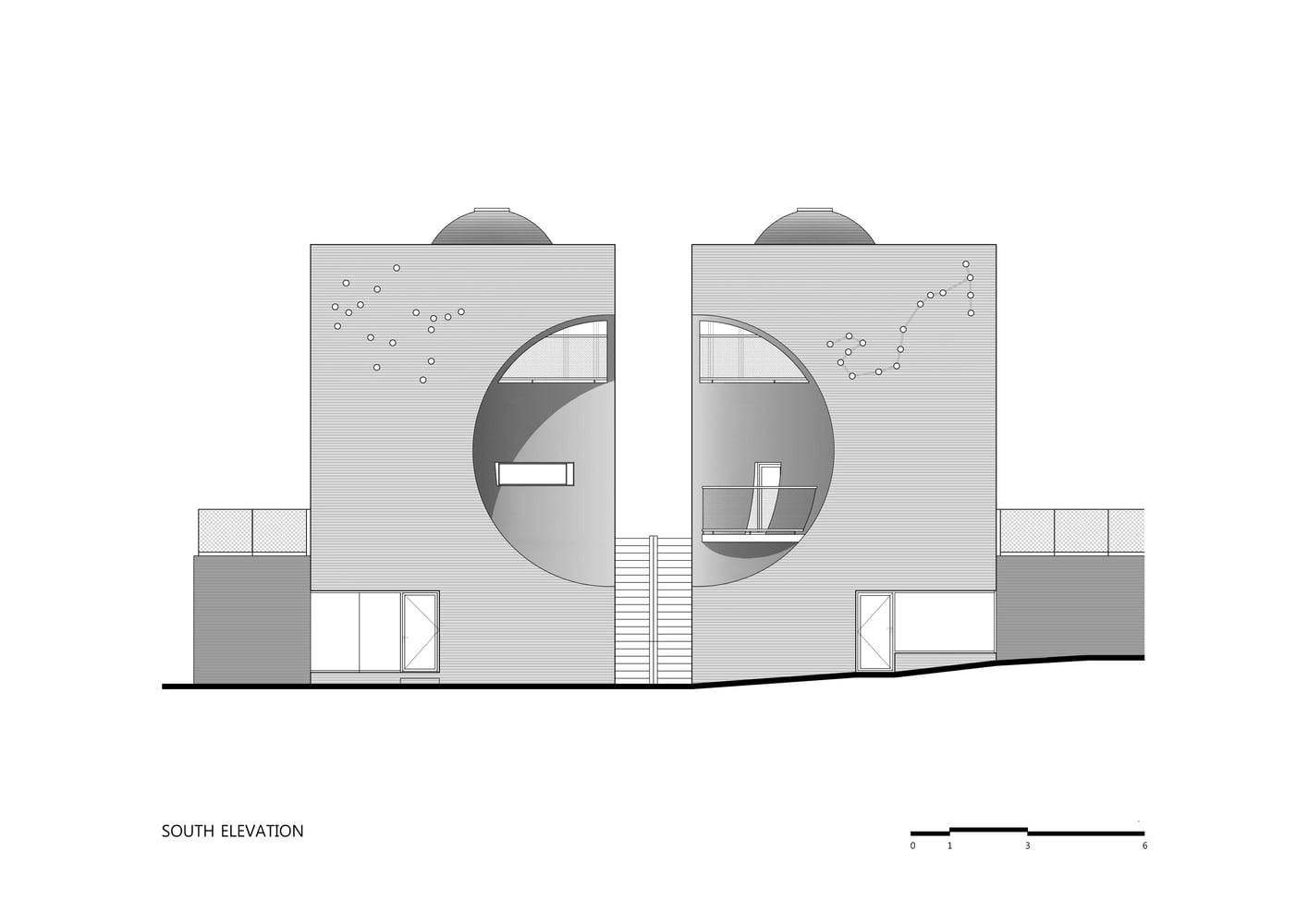 Moon-Shaped Building By Moon Hoon Architects south_elevation