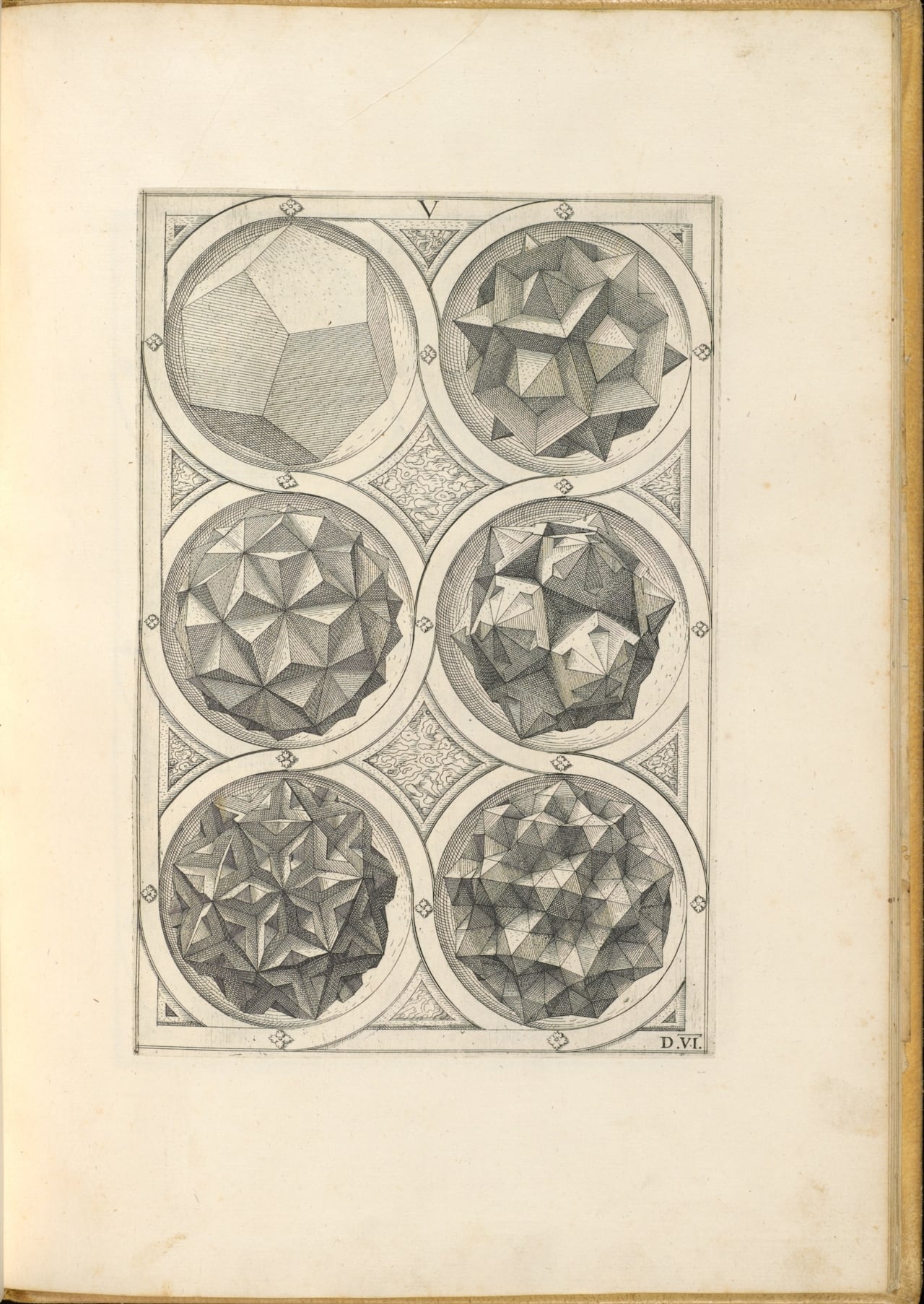 page from wenzel jamnitzer’s ‘perspectiva corporum regularium’