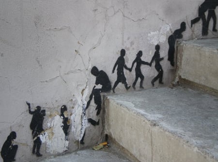small men street art