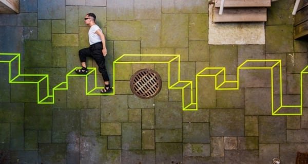 street art mix 3d with 2d