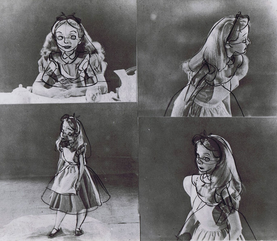 Old Photos Show How Alice In Wonderland Was Drawn With A Real-Life Model alice-in-wonderland-behind-the-scenes-animators-kathryn-beaumont-888