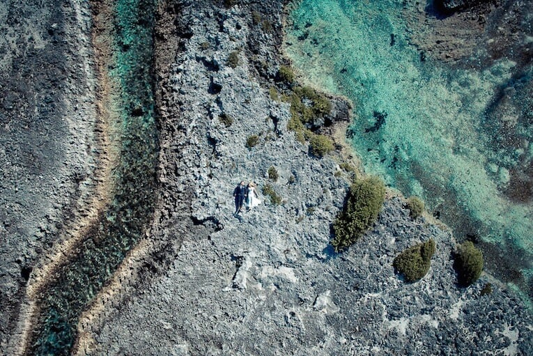 Drone Wedding Photos Capture Couples Like You've Never Seen Before helene-havard-drone-photography-freeyork-6