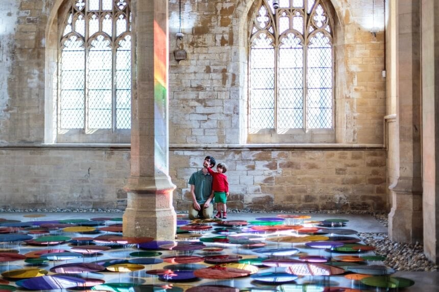 Artist transforms Neo-Gothic Church into a Colorful Space by using Hundreds of Mirrors liz-west-freeyork-12