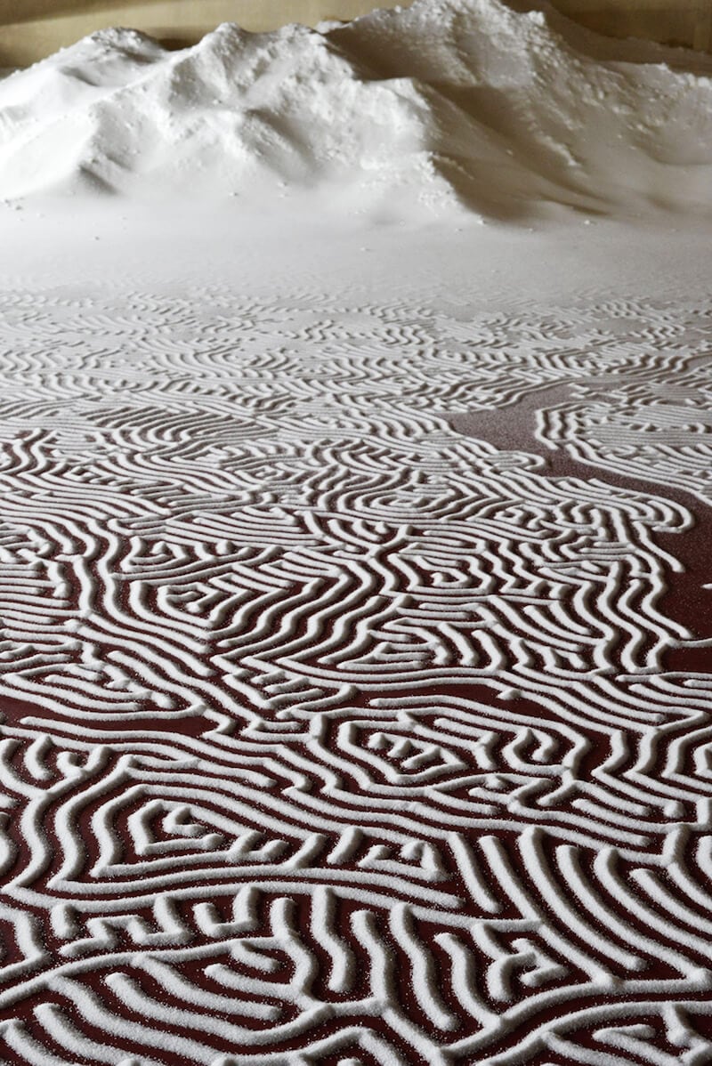 Labyrinths of Salt by Motoi Yamamoto Spread on Floor of a French Castle salt-labyrinths-motoi-yamamoto-2