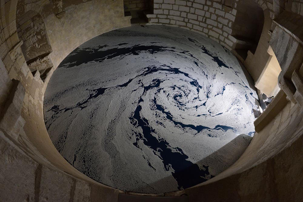 Labyrinths of Salt by Motoi Yamamoto Spread on Floor of a French Castle salt-labyrinths-motoi-yamamoto-7
