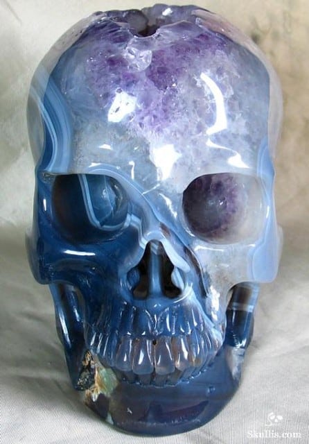 Geode Agate Crystal Skull 03