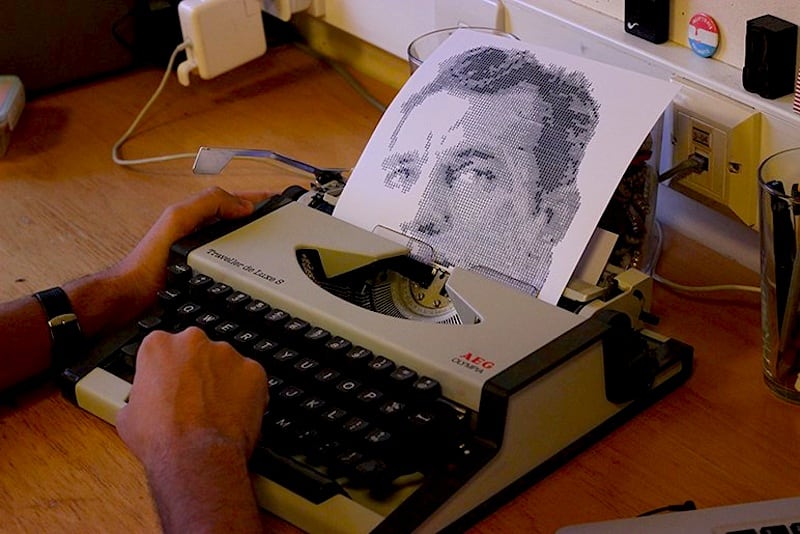 Typewritten Portraits BW Portraits Of Literary Authors Created With A Typewriter 2014 01