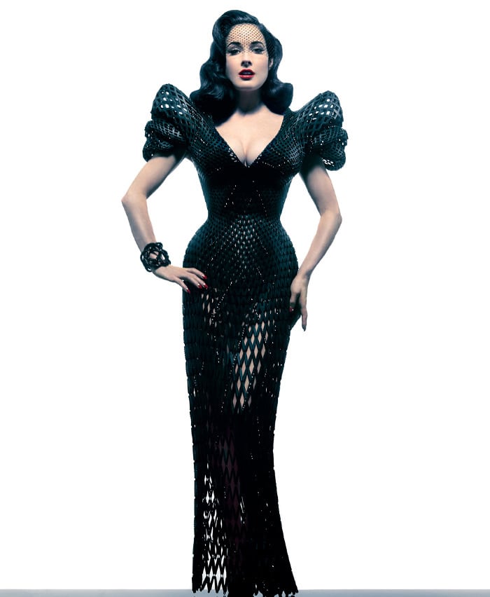 Dita Von Teese Models World's First 3D-Printed Dress!