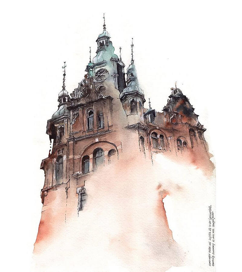 Watercolor Architectural Landmarks By Artist Sunga Park | FREEYORK