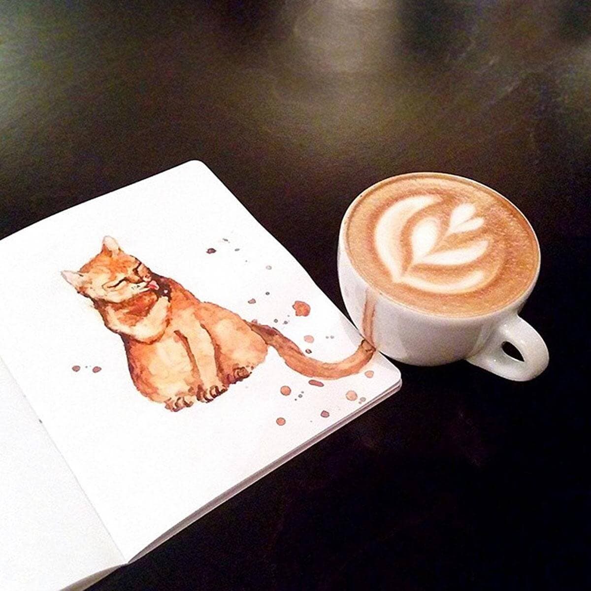 Charming Coffee-Colored Cats Popping Out Of Cups elena-efremova-2