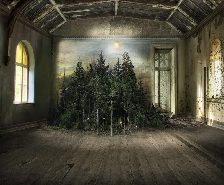 Artist Creates Photomontages That Trace Light Through Wild Abandoned Interiors