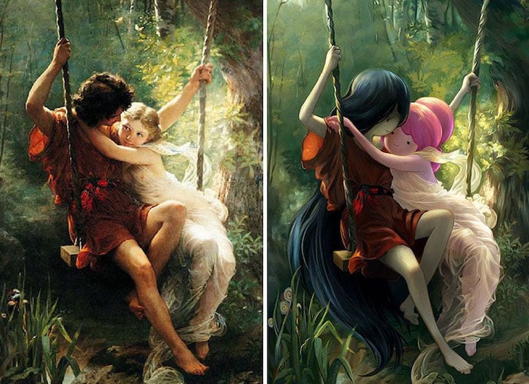Artist Lothlenan Transforms Classical Paintings Into Pop Culture Art